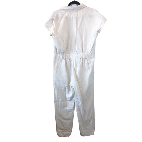APiece Apart Cream Zip Front Linen Blend Jumpsuit Coveralls with Pockets Azore - Picture 8 of 11
